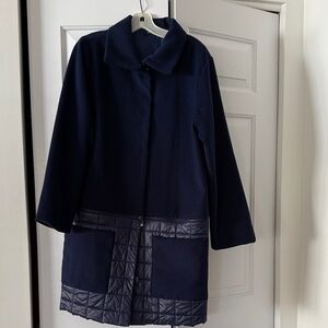 M&M'S Dark Blue Quilted Trench Coat